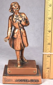 Vintage Girl Scouts USA Metal Figurine or Award by Margorie Dangerfield, 1953 - Picture 1 of 3