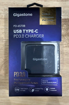 Cargador de Pared Gigastone USB-C Entrega de Energía PD 3.0 45W Carga Rápida - Plegable Foto 1 de 4