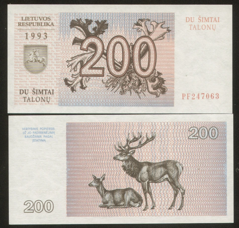 Lithuania 200 Talonas 1993 Pick 45 UNC Series PF - Image 1 of 1
