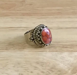 Tibetan Coral Ring - Picture 1 of 12