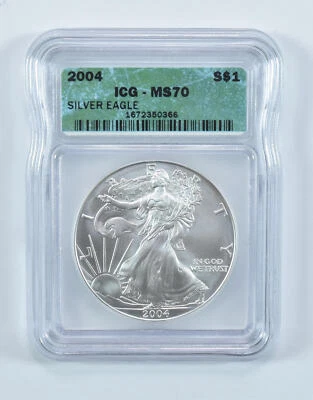 American Silver Eagle MS70 ICG 2004 Foto 1 de 4