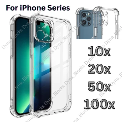LOTE de fundas transparentes a prueba de golpes para iPhone 16 15 14 13 12 11 Pro XR X XS 8 7 6s Foto 1 de 4