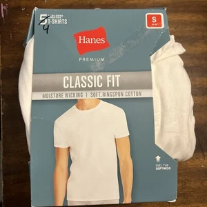 Camiseta Hanes Premium Para Hombre Manga Corta Cuello Redondo 4pk - Blanca - Pequeña - Imagen 1 de 3