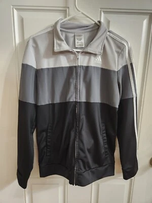 XL Youth Adidas Light Jacket Coat Black Gray - Image 1 of 2