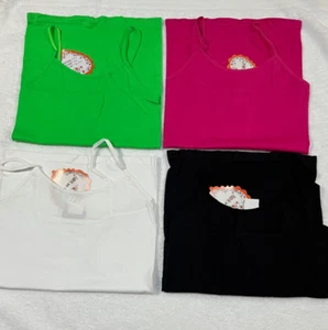 Smooth Stretch Seamless Cami Tank Top OS-Regular Green, Pink, White, Black - Picture 1 of 5