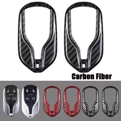 Carbon Fiber Car Key Fob Cover Case Bag For Maserati Levante Quattroporte Ghibli - Image 1 of 4