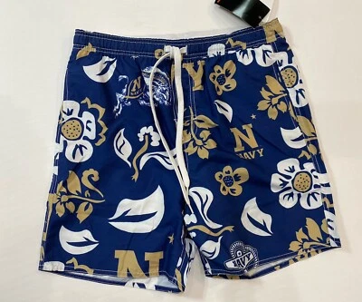 Pantalones Cortos de Natación Wes and Willy Azul Marino NCAA Para Hombres Florales Talla Mediana Azul Ancla Bill Goat Foto 1 de 3