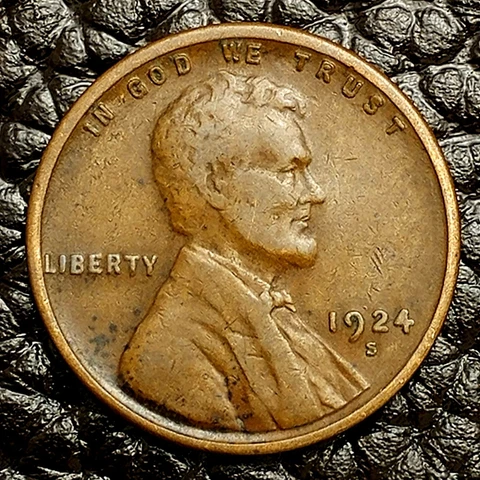 1924-S Lincoln Wheat Cent ~ FINE (F / FN) Condition ~ $20 ORDERS SHIP FREE! Cover