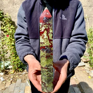 2.8LB Natural dragon blood stone crystal pillar obelisk meditation healing stone - Bild 1 von 16