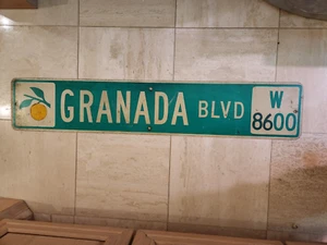 Auténtica señal de tráfico Granada Blvd W8600 pesada - Imagen 1 de 5