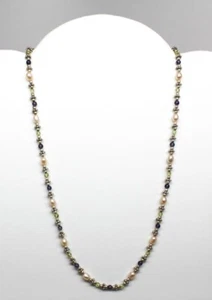 Refined Classic Pearl and Beads Sterling Silver 17 inch Necklace - Picture 1 of 4