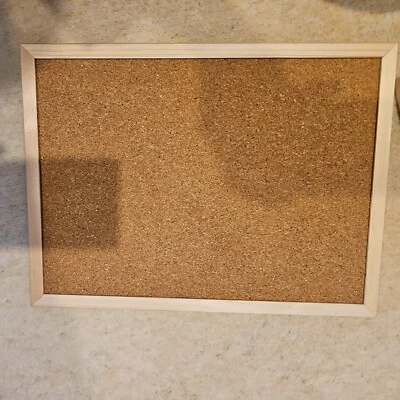 Cork Board Pin Message Notice Board Wooden Frame Office Memo School Pinboard  - Image 1 of 4