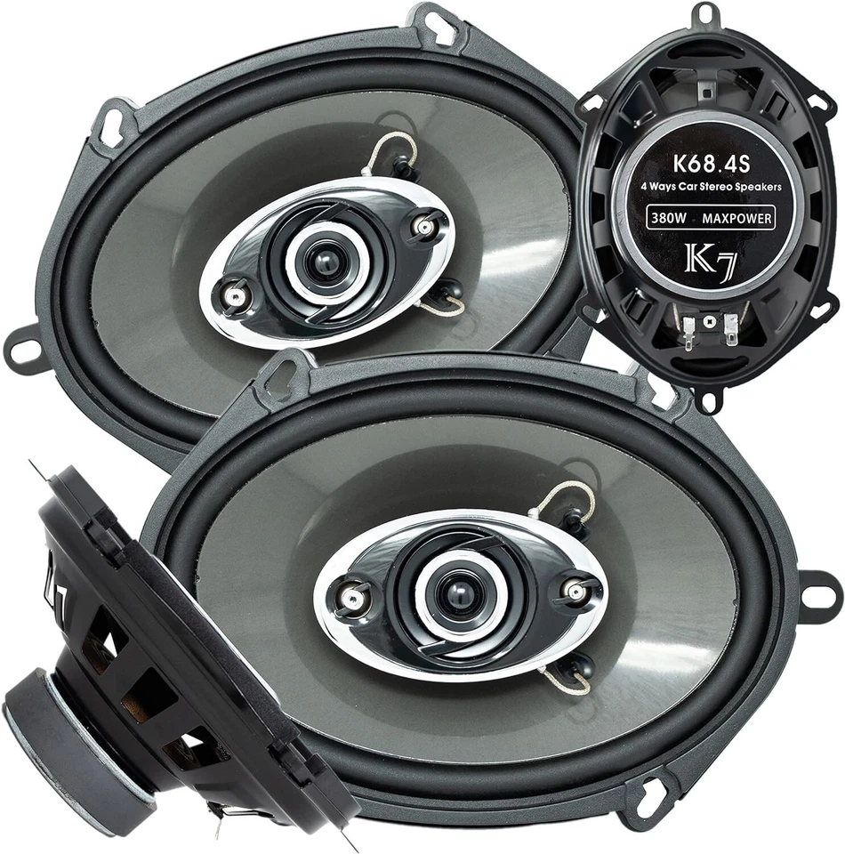 4x AUDIOTEK 5x7" 6x8" 4-Way 380W Coaxial Car Speakers 1520W TOTAL POWER - Image 1 of 3