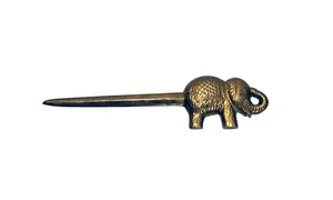 Vintage 7" Solid Brass Elephant Letter Opener - Bild 1 von 8