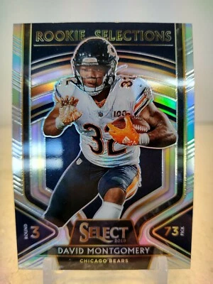DAVID MONTGOMERY SILVER PRIZM 2019 Panini Select Football ROOKIE SELECTIONS RC - Image 1 of 2