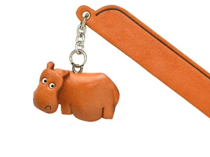 Hippopotamus Leather Charm Bookmarker *VANCA* Made in Japan #61208 - Picture 1 of 10