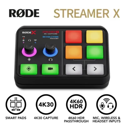 RODE Streamer X Audio Interface Video 4K Capture Card Mixer for Live Broadcast - Image 1 of 4