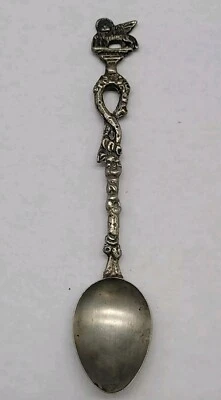 Vtg Italian Silver Collectible Desert Spoon, Venice - St. Mark's Lion - 5" - Image 1 of 4