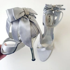 High Heels Pumps Absatzschuhe Damen Brautschuhe Silber Strass Sexy Gr 39 - Bild 1 von 5