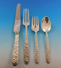 Southern Rose by Manchester Sterling Silver Flatware Set for 12 Service 57 pcs