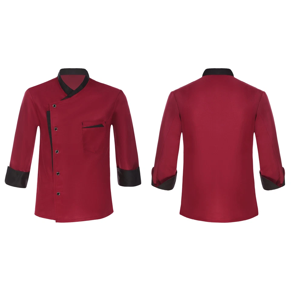 Men's Long sleeve Chef Coat Jacket Men Kitchen Workwear Hotel Cooking Uniform - Image 1 of 1