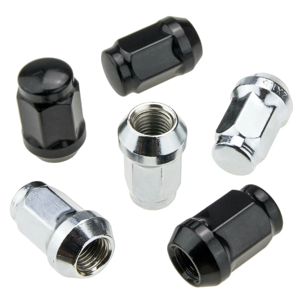 Geschlossen Radmuttern M12x1,25 Kegel SW19 SW21 Schwarz Chrom für Suzuki Nissan - Bild 1 von 1