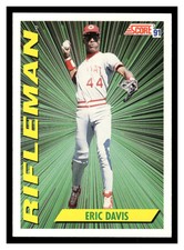 1991 Score Rifleman Eric Davis #696 Cincinnati Reds