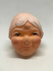 Cabezas de muñeca de vinilo de pelo gris abuela Miss Claus - Imagen 1 de 7