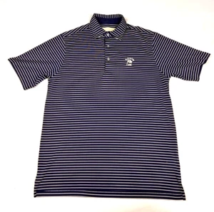 Donald Ross Polo Shirt Performance Golf Wicking Blue Striped Men's M Nice. - Picture 1 of 7