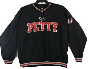 Kyle Petty Mens V Neck Pullover Jacket NASCAR #45 Sprint Size L Black
