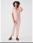 Faherty Blythe Jumpsuit Fun Pink Sz S Organic Cotton Nwt
