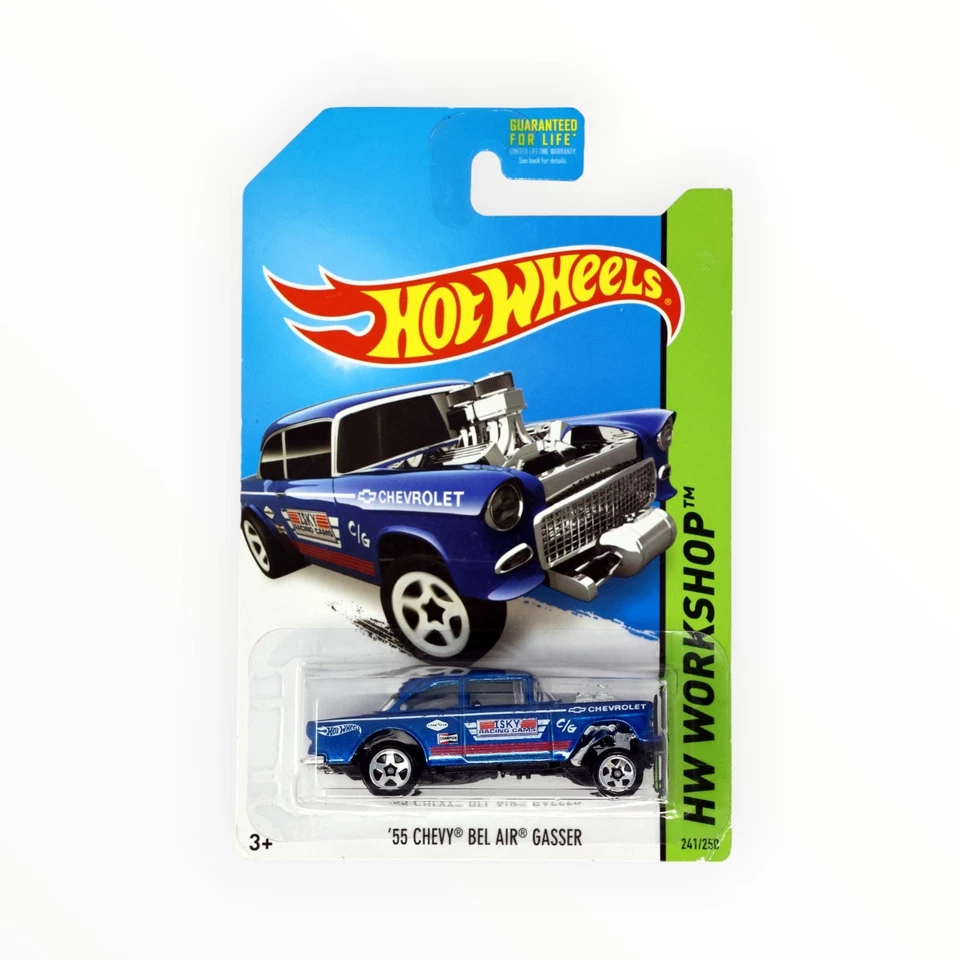 Hot Wheels HW Workshop 55 Chevy Bel Air Gasser Blue 2013
