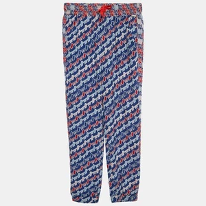 Kenzo Kids Royal Blue Printed Crepe Pants 8 Yrs - Picture 1 of 6