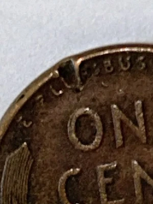 1950 D Lincoln Wheat Penny  Strike Through Mint Error - Image 1 of 4