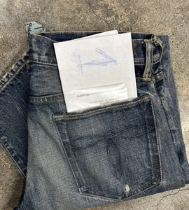 Pantalones de mezclilla RRL Double RL para hombre calce ajustado azul 32x32 rescatados nuevos rara muestra Midland - Imagen 1 de 13