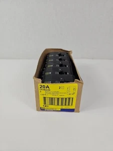 5x Interruttore Bullonato Quadrato D QOB220 2P 20A 120/240V Nuovo Spedizione Gratuita - Foto 1 di 7