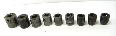 SNAP-ON 3/8" dr 6 pt SAE Shallow Impact Socket PF series 9 pc 5/16-3/4   L1275 - Image 1 of 4
