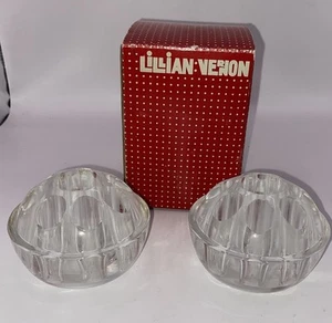 Vintage Lilian Vernon Glass Candle  And Flower Vase/Decorative Dish Frogs - Picture 1 of 8