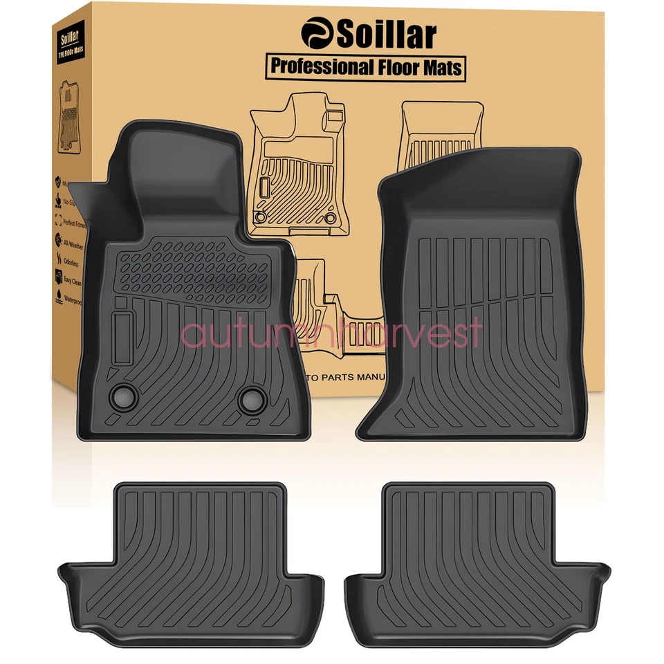 Alfombrillas forro para Chevrolet Camaro 2016-2024 delanteras y traseras negras para todo tipo de clima Foto 1 de 4