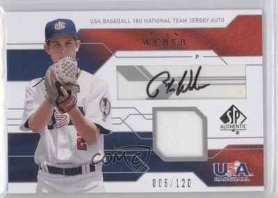 2008 SP Authentic USA Baseball 18U National Team Jersey /120 Ryan Weber Auto - Image 1 of 2