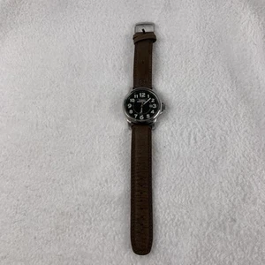 Timex Expedition 905 Black Dial Brown Leather Strap WR 50M Needs New Battery - Picture 1 of 9