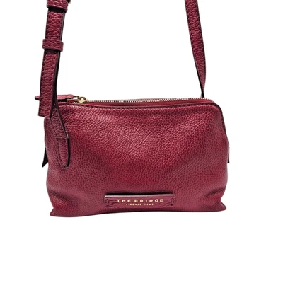 Bolso Bandolera The Bridge Rojo Borgoña Cuero Guijarro Bolso Italia Foto 1 de 4