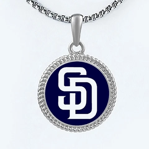 San Diego Padres Womens Mens Link Chain Pendant Necklace w Gift Pkg D22 Cover