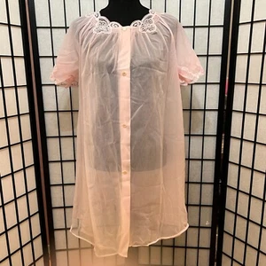 Vtg Lorraine Lingerie Nightgown Button Front Lace Satin Cottage Grandma Core Sm - Picture 1 of 14