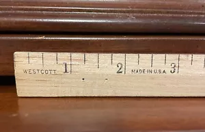 Vintage Westcott 12 Inches Wooden Ruler made in USA - Picture 1 of 7