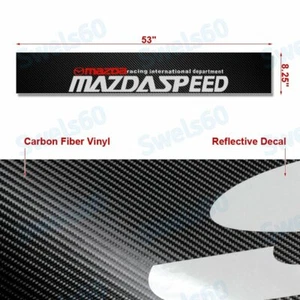 Windshield Carbon Fiber Vinyl Banner For MAZDASPEED Mazda 3 6 RX7 Decal Sticker - Picture 1 of 7