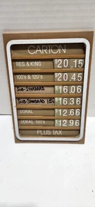 Vintage Cigarette Advertising Doral Pricing Sign - Picture 1 of 2