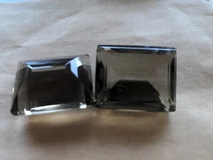 ♥Nr. G24b - Gran piedra de vidrio antigua gris pulido facetado nuevo ablonz 30 x 24 mm♥ - Imagen 1 de 2