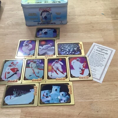 Coca-Cola Metal Art Collectors Tin 10 Cards - Image 1 of 4