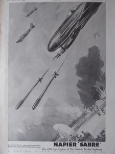 8/1945 PUB NAPIER & SON SABRE 2400 BHP AERO ENGINE HAWKER TYPHOON ORIGINAL AD - Imagen 1 de 2